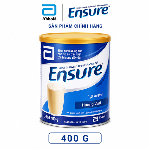 Sữa bột Ensure Đức hương vani giàu dinh dưỡng hộp 400g