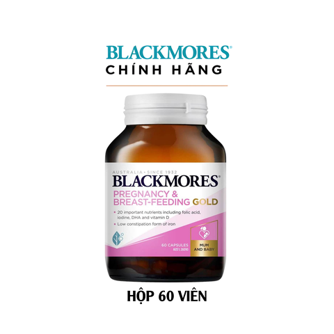 Viên uống bổ sung vitamin tổng hợp cho bà bầu Blackmores pregnancy and breast-feeding gold 60 viên