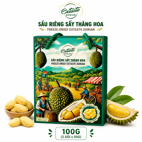 Sầu riêng sấy thăng hoa Freeze Dried Extaste Durian 100g Ready to eat Snack