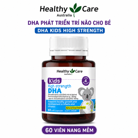 DHA Healthy Care Kids High Strength phát triển trí não cho bé 60 viên