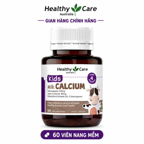 Canxi sữa cho bé Healthy Care Kids Milk Calcium 60 viên