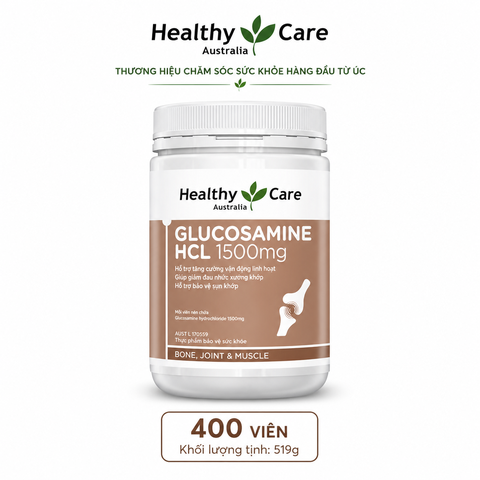 Viên uống xương khớp Glucosamine HCL 1500mg Healthy Care 400 viên