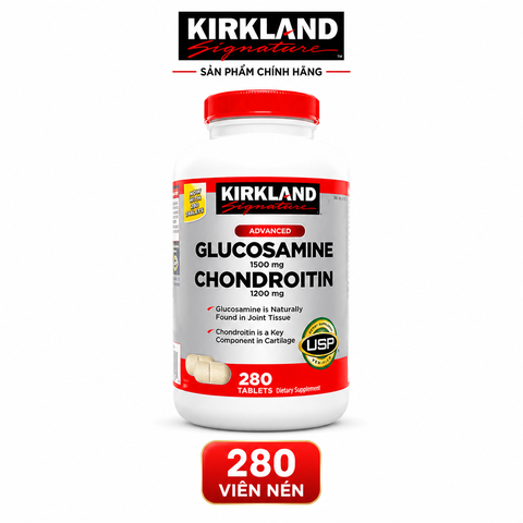Glucosamine 1500mg Chondroitin 1200mg Kirkland Signature hộp 280 viên