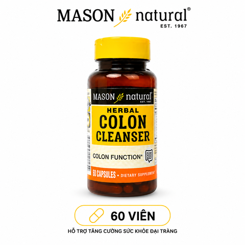 Mason Natural Colon Cleanser hộp 60 viên Hỗ trợ tăng cường sức khỏe đại tràng 60 viên