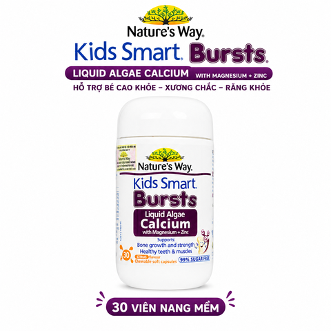 Nature’s Way Kids Smart Bursts Liquid Algae Calcium With Magnesium+Zinc 30 viên