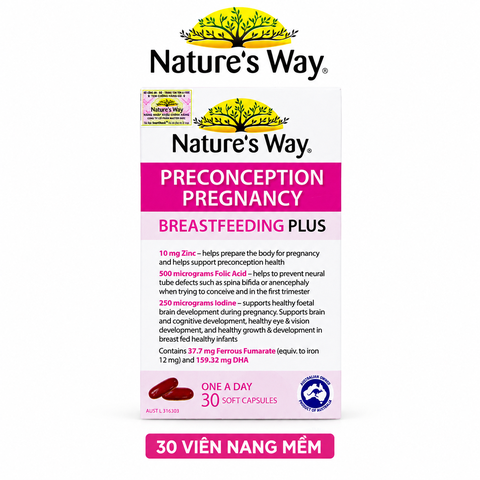 Nature's Way PreConception Pregnancy Breastfeeding Plus - Bổ sung vitamin tổng hợp cho bà bầu