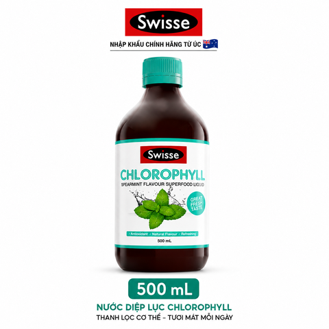 Nước diệp lục Swisse Chlorophyll thanh lọc cơ thể nhập khẩu Úc 500ml (Xanh)