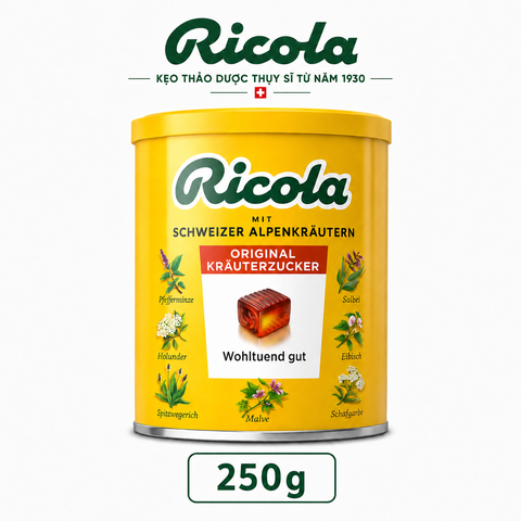 Kẹo thảo dược Ricola Original Herb 250g giảm ho, đau rát viêm họng