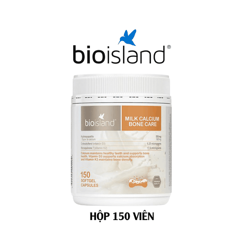 Bio Island Milk Calcium Bone Care 150 Viên – Canxi Sữa Tự Nhiên Hỗ Trợ Xương Khớp Cho Gia Đình