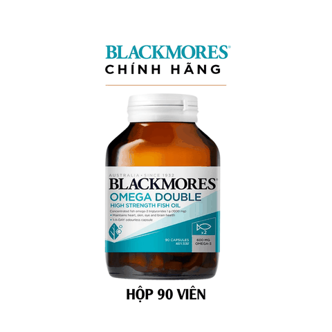 Dầu Cá Blackmores Omega Double High Strength Fish Oil 90 Viên – Gấp Đôi Omega-3 Cho Tim, Não Và Mắt
