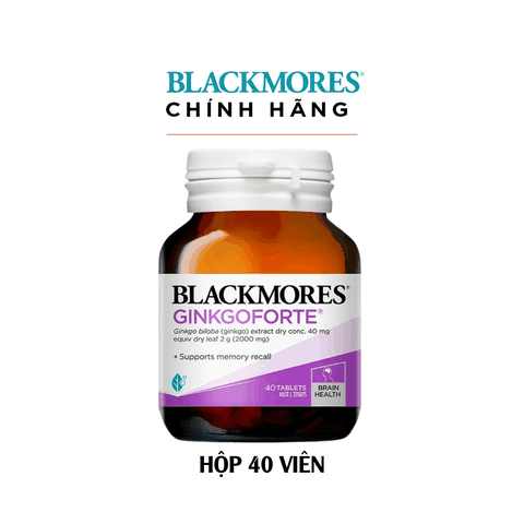 Viên uống bổ não blackmores gingkoforte 40 viên - giảm tình trạng lo lắng căng thẳng và suy giảm trí nhớ