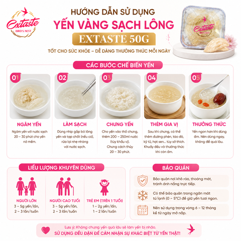 Yến vàng sạch lông Extaste 50g
