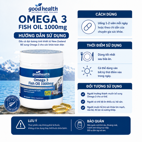 Dầu cá đại dương New Zealand Goodhealth Omega 3 Fish Oil 1000mg 150 viên