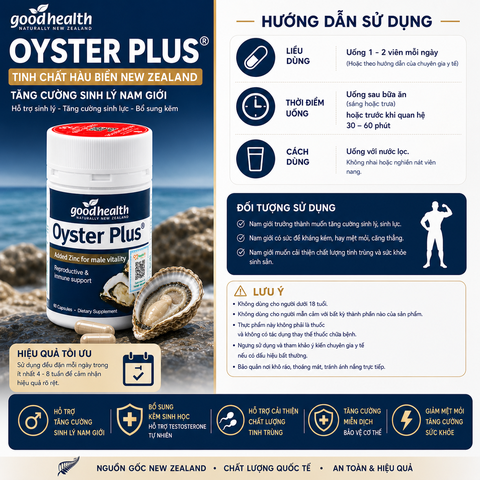 Tinh chất hàu biển Oyster Plus Goodhealth tăng cường sức khỏe sinh lý nam giới 60 viên