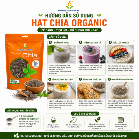 Hạt chia Healthy Nuts & Seeds Organic Chia Seeds 500gr