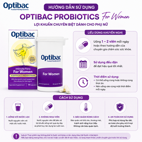 Lợi khuẩn Optibac Probiotics For Women dành cho phụ nữ 90 viên