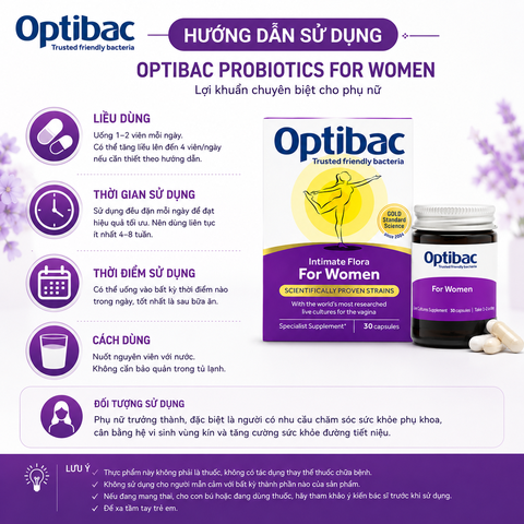 Lợi khuẩn Optibac Probiotics For Women dành cho phụ nữ 30 viên
