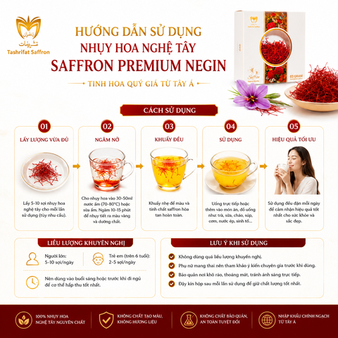 Nhụy hoa nghệ tây saffron premium negin 3g tây á