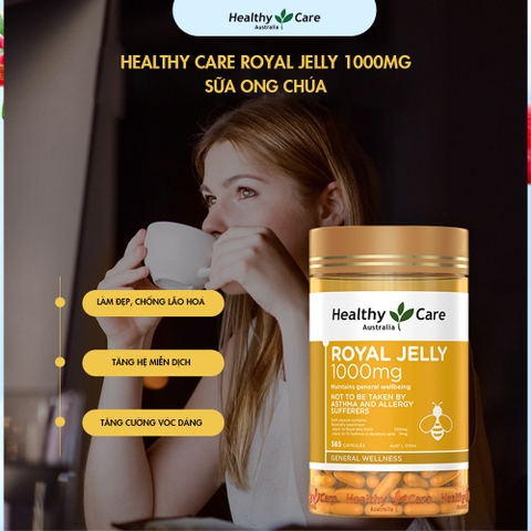 Sữa ong chúa Heathy Care Royal Jelly đẹp da, chậm lão hóa 365 viên