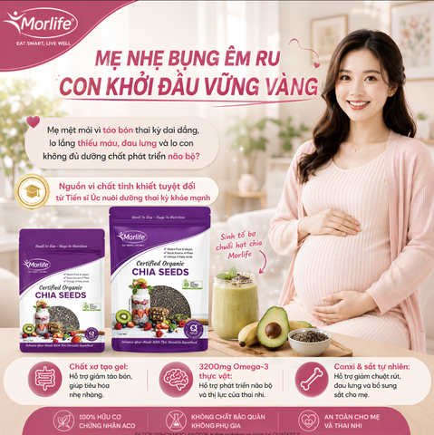 Hạt Chia Hữu Cơ Morlife Certified Organic Chia Seeds 500g - Siêu Thực Phẩm Giàu Protein, Omega-3 & Chất Xơ Hữu Cơ Tự Nhiên
