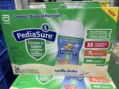 Sữa nước pediasure grow & gain with fiber chai 220ml thùng 24 chai bổ sung chất xơ