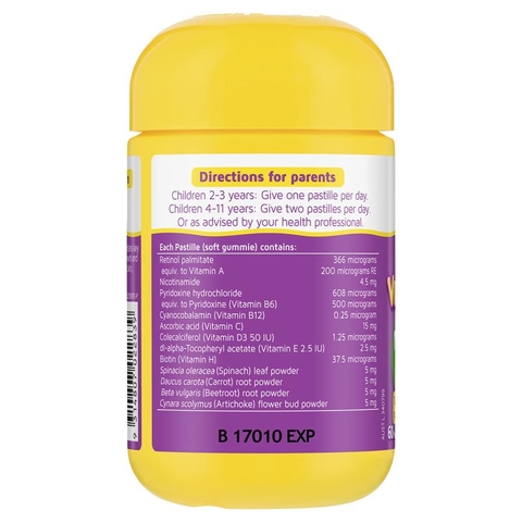 Kẹo dẻo bổ sung vitamin từ rau Nature's Way Vita Gummies Multivitamin+Vegies cho bé 60 viên bổ sung chất xơ cho bé phát triển toàn diện