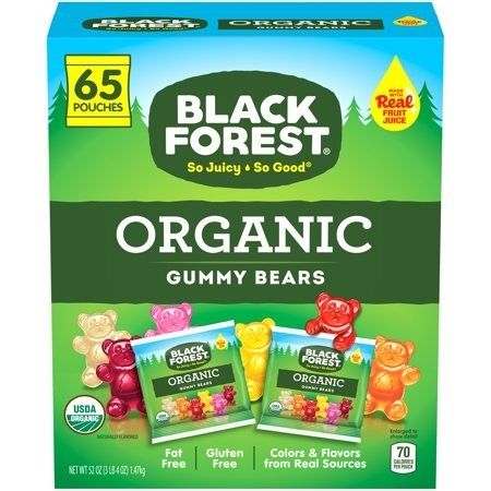 Kẹo dẻo gấu trái cây hữu cơ Black Forest Gummy Bears thùng 65 gói