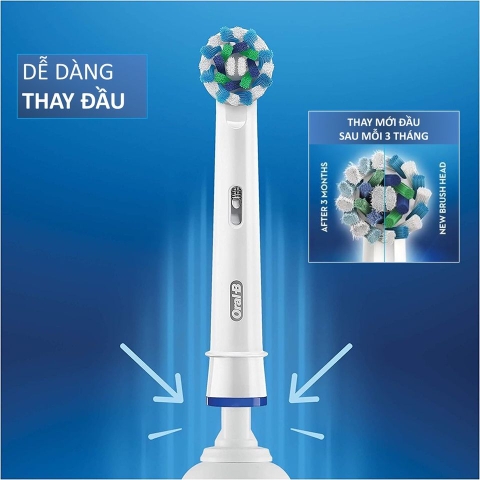 Bàn chải điện oral-b pro 100 braun 3d white giúp răng trắng sáng sau 2 tuần