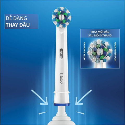 Bàn chải điện Oral-b pro precision Braun làm sạch 99% mảng bám sâu trên từng kẽ răng