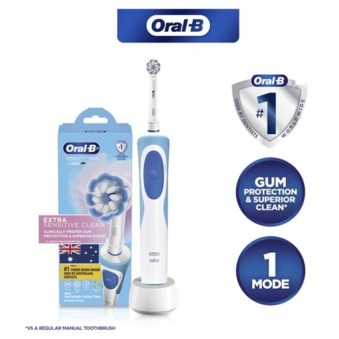 Bàn chải điện Oral B Vitality Plus Extra Sensitive Clean dịu nhẹ với nướu dành cho răng nhạy cảm