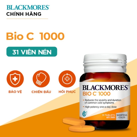 Bổ sung  vitamin c blackmores bio c 1000mg 31 viên tăng sức đề kháng, hệ miễn dịch, trắng sáng da
