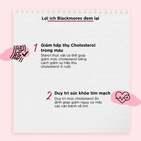 Viên uống giảm mỡ máu blackmores cholesterol health 60 viên