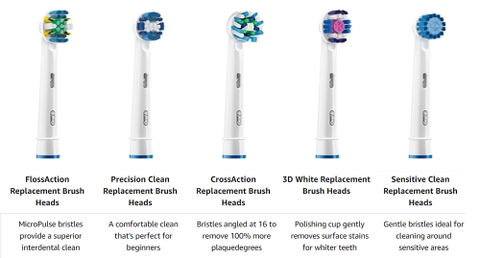 Bộ 6 đầu bàn chải điện thay thế Oral B Power Toothbrush Precision Clean Refills lý tưởng cho răng và nướu nhạy cảm