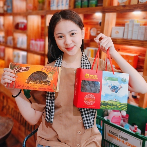 Chà là khô nguyên cành Extaste Dates Tunisia dates on branch tốt cho sức khỏe hộp 500g (12 hộp/thùng)