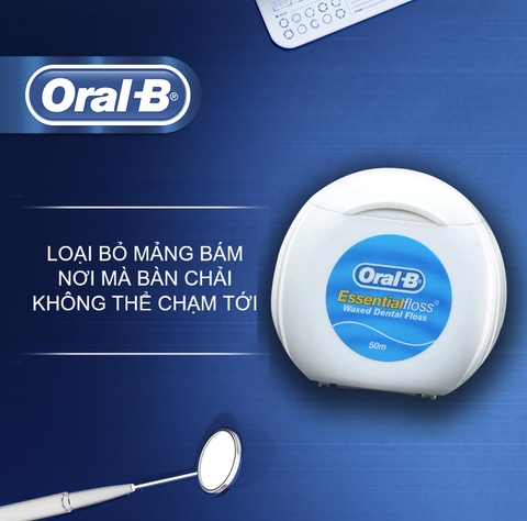Bộ 2 hộp chỉ nha khoa Oral-B Essential Floss hỗ trợ làm sạch mảng bám trên răng