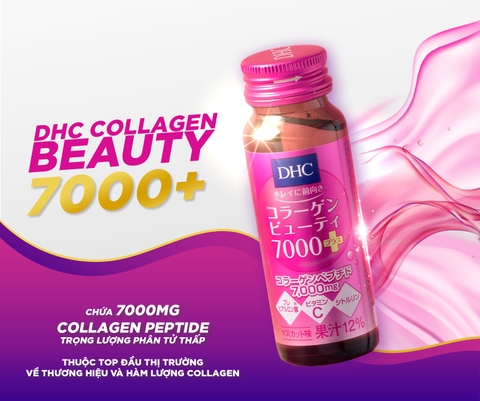 Collagen dạng nước DHC Collagen Beauty 7000 Plus hỗ trợ chống lão hóa giúp da căng mịn 10 chai