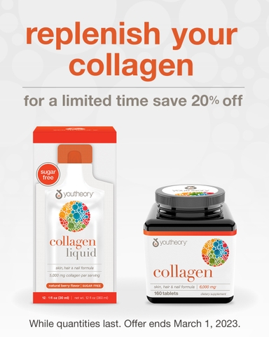 Collagen youtheory type1 2 &3 6000mg dành cho nữ 160 viên chắc khỏe xương khớp chống lão hóa da móng tóc