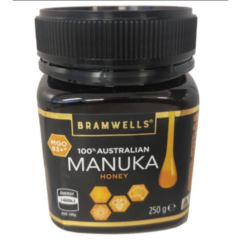 Mật ong nguyên chất bramwells manuka honey mgo 83+ giảm đau dạ dày hộp 250g