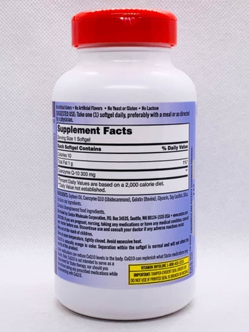 Viên uống coq10 300mg kirkland signature hỗ trợ sức khỏe tim mạch hộp 100 viên