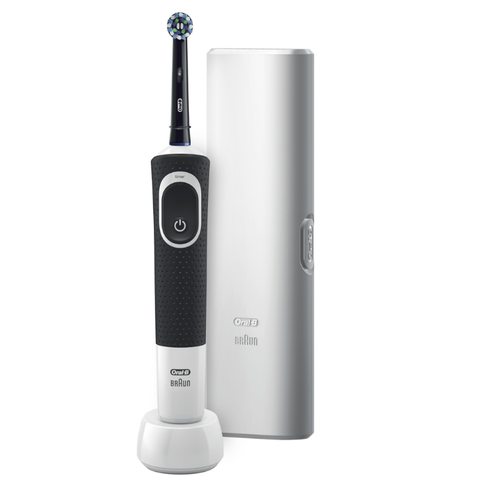 Bàn chải điện cao cấp oralb pro 100 crossaction midnight black brush head & travel care