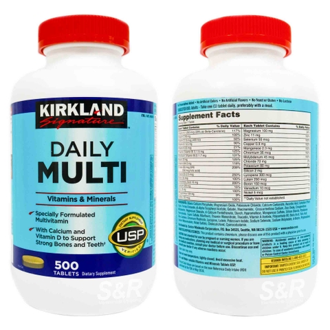 Vitamin tổng hợp Daily Multi Kirkland Signature dưới 50 tuổi hộp 500 viên