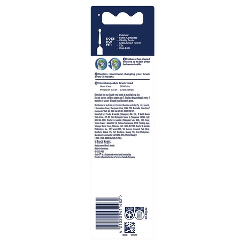 Bộ 3 đầu bàn chải điện Oral B Power Toothbrush Floss Action Refills làm sạch từng kẽ răng giúp răng trắng sáng tự nhiên