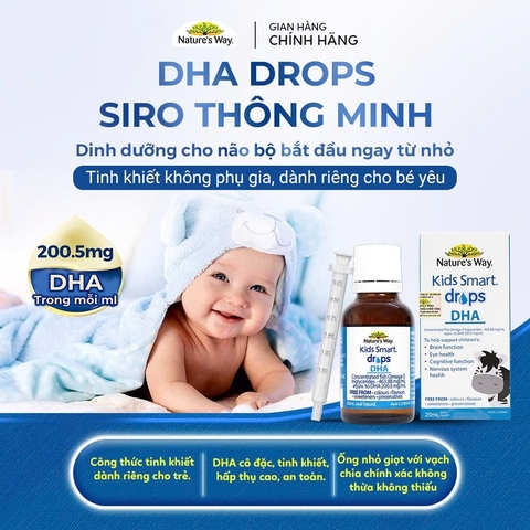 Nature's Way Kids Smart Drops DHA - Hỗ trợ phát triển não bộ, thị lực cho trẻ