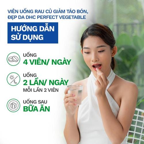 Rau củ tổng hợp DHC Nhật perfect vegetable 90 ngày hỗ trợ tiêu hóa 360 viên