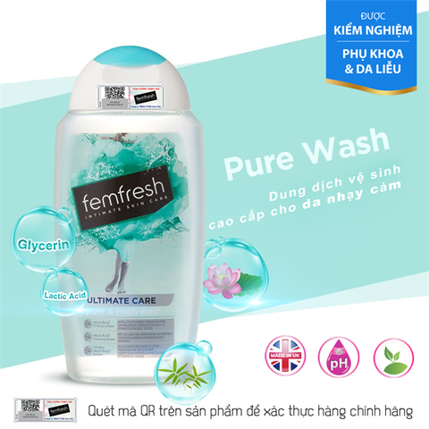 Dung dịch vệ sinh phụ nữ Femfresh Ultimate Care Pure & Fresh Wash 250ml
