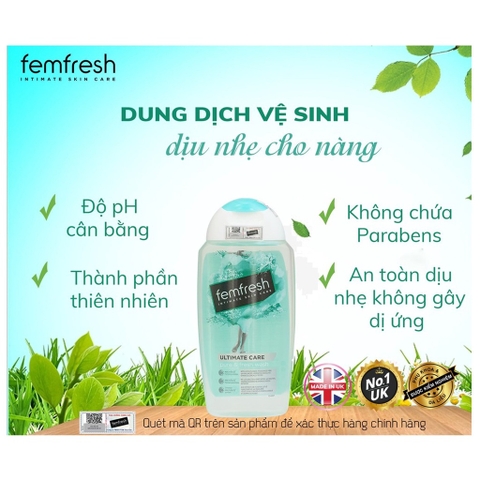 Dung dịch vệ sinh phụ nữ Femfresh Ultimate Care Pure & Fresh Wash 250ml