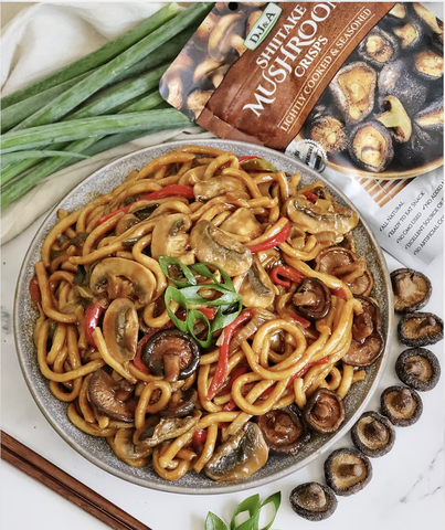 KHO HN: Nấm Hương Sấy Giòn DJ&A Shiitake Mushroom Crisps 300g snack ăn vặt heatthy lành mạnh từ nấm thật