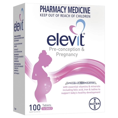 Viên uống bổ sung vitamin tổng hợp cho phụ nữ mang thai elevit pregnancy multivitamin 100 viên 