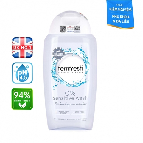 Dung Dịch Vệ Sinh Femfresh 0% Sensitive Wash 250ml: An Toàn Tuyệt Đối Cho Da Nhạy Cảm