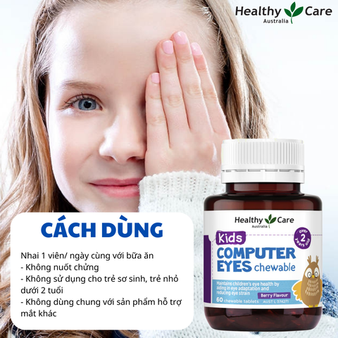 Bổ mắt cho bé Healthy Care kids computer eyes tăng thị lực cho bé hộp 60 viên